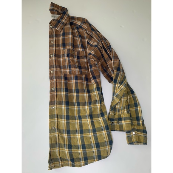 Wind River Bleach Dyed Plaid Button Down - LARGE - Picture 3 of 5